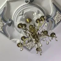 لوستربرنجی سنگین 5شاخه 10شعله|لوستر و چراغ آویز|پاکدشت, پاکدشت (مامازند)|دیوار