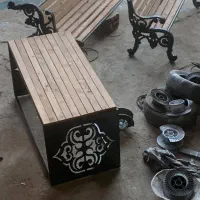 میز و نیمکت چدنی چوبی پارکی باغی ویلایی