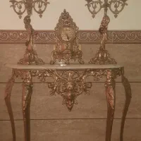 آئینه شمعدان سلطنتی مدل محرابی رنگ کوره ای طلایی