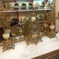 شمعدان ساعت خروسی  برنز برنجیان