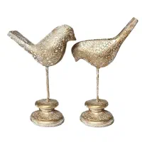 مجسمه دکوری مرغ آمین مجموعه 2 عددی