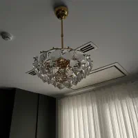 لوستر اب طلا با کریستال ترک