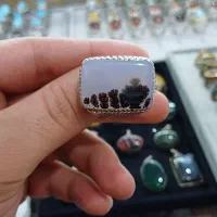 دو عدد انگشتر نقره دست‌سازبانگین شجر قائن کلکسیونی