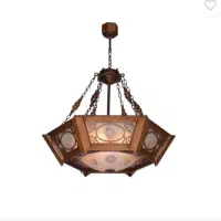 لوستر چوبی در حد نو|لوستر و چراغ آویز|رفسنجان, |دیوار