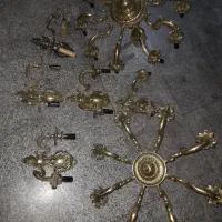 لوستر برنزی ۱۰ و ۸ شاخه و ۵ عدد دیوارکوب|لوستر و چراغ آویز|تهران, جنت‌آباد جنوبی|دیوار