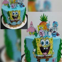 کیک تولد خوشمزه تازه .خامه ای