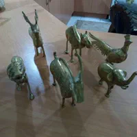 ست مجسمه حیوانات برنزی اصل 6تایی