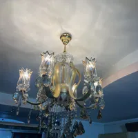 لوستر ۶ شاخه آب طلا|لوستر و چراغ آویز|بابل, |دیوار