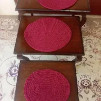 رومیزعسلی با نخ ابریشم