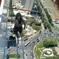 کار در ارتفاع باطناب سیمان سیاه شتشوی نما وپیچ