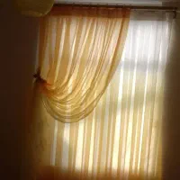 پرده حریر دو رنگ یاسی و زرد