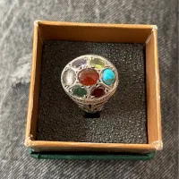 انگشتر نقرە هفت جواهر