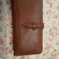 کیف چرم قهوه ایی با جعبه