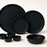 سرویس غذا خوری مشکی مات ترند و شیک ملامین