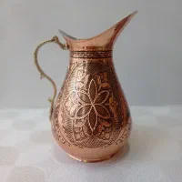 پارچ و ماگ مسی الماس تراش سیاه قلم