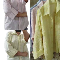 شومیز رنگی گل برجسته