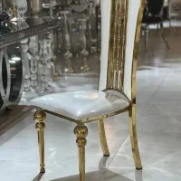 صندلی سحر دو طرف چرم طلایی پایه جلو توپی تالار