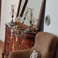 آینه کنسول معرق چوبی ۴ درب
