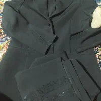 مانتو شلوار سایز2 چاکدار نگین دار