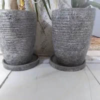 دو عدد  گلدان سفالی بزرگ