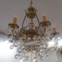 لوستر طلایی|لوستر و چراغ آویز|یزد, |دیوار