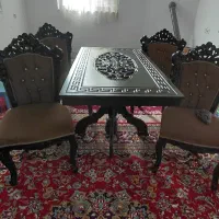 میز وصندلی ناهارخوری منبت کاری