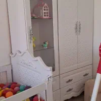 سرویس تخت دومنظوره و کمد بچه‌ بهمراه دکور و کشو|تخت و صندلی بچه|قم, کلهری|دیوار