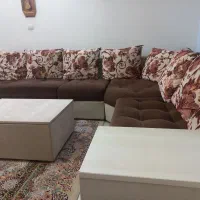 مبل ال کارکرده خانگی ۷ نفره با میز پذیرایی|مبلمان خانگی و میز عسلی|تهران, جی|دیوار