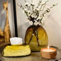 جا دستمال شیشه ای رنگی|صنایع دستی و سایر لوازم تزئینی|رشت, حافظ آباد|دیوار