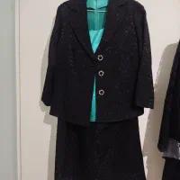 کت دامن وتاب سبز مشکی سایز 46در حد نو