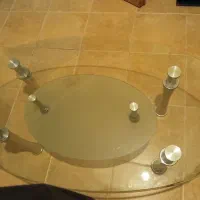 میز شیشه ای جلو مبلی  دوطبقه