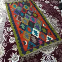 قالیچه گلیم جاجیم دست باف قدیمی سنتی نو آکبند|گلیم، جاجیم، گبه|شیراز, عفیف‌آباد|دیوار