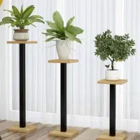 استند گلدان فلزی و چوبی با طراحی دلخواه