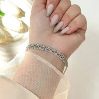 دستبند مجلسی نقره آب طلا شفافیت طلا سفید 34940|بدلیجات|تبریز, |دیوار