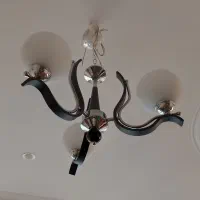 لوستر سه شعله آبکاری. گلد. کروم.|لوستر و چراغ آویز|یزد, |دیوار