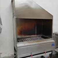 منقل گازی کبابی تمام استیل همراه با هود استیل