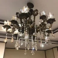 لوستر برنجی ۱۲ شعله با ۶ شاخک(نو)