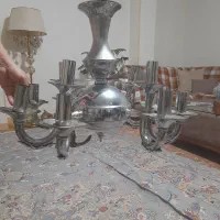 لوسترنقره ای۴شاخه۱۲شعله سیلور|لوستر و چراغ آویز|تهران, علی‌آباد|دیوار
