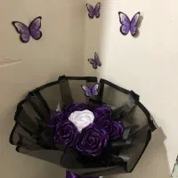دسته گل ۷ شاخه روبانی اماده