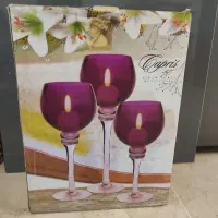 جا شمعی پایه دار کریستال در سه سایز