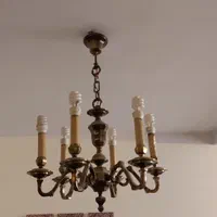 لوستر 6شاخه برنزی سنگین