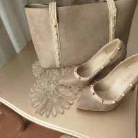 ست کیف و کفش نسکافه ای