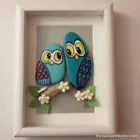 تابلوی نقاشی(روی تنه درخت، سنگ و چوب)