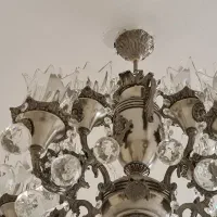 لوستر کریستالی کلاسیک برنزی ۱۰شاخه شاه عباسی|لوستر و چراغ آویز|مشهد, کوشش|دیوار