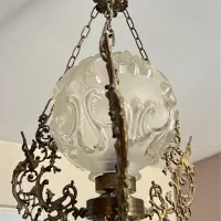 لوسترآویزتکی برنزبهمراه حباب(عتیقه وقدیمی)وارداتی