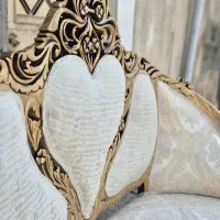 مبل سلطنتی ۹نفره تمام چوب راش طرح قلب مبلمان شاهان