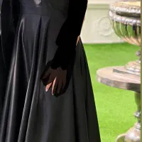 لباس مشکی ساتن مجلسی دخترانه