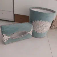 جای دستمال کاغذی با سطل آشغال