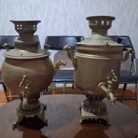 دوعدد سماور ذغالی برنجی قدیمی|کلکسیون اشیاء عتیقه|تهران, سلسبیل جنوبی|دیوار