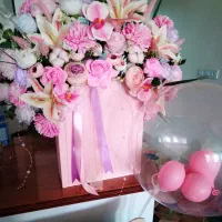 باکس گل بزرگ ناناز صورتی دخملی